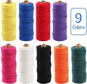 img 1 attached to Colourful Macrame Cord Set - 10 Rolls of 3mm x 164 Feet Natural Cotton Rope for Wall Hangings, Knitting, and Craft Projects