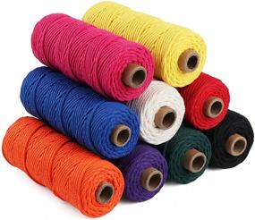 img 4 attached to Colourful Macrame Cord Set - 10 Rolls of 3mm x 164 Feet Natural Cotton Rope for Wall Hangings, Knitting, and Craft Projects