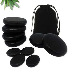 img 4 attached to OUDI LINE Basalt Massage Rocks Set - 10pcs Hot Stone Massages, Professional and Home Spa Warmer Stones for Relaxation, Healing, and Pain Relief