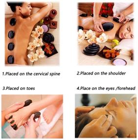 img 1 attached to OUDI LINE Basalt Massage Rocks Set - 10pcs Hot Stone Massages, Professional and Home Spa Warmer Stones for Relaxation, Healing, and Pain Relief