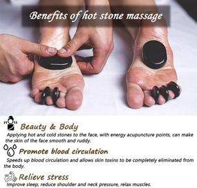 img 2 attached to OUDI LINE Basalt Massage Rocks Set - 10pcs Hot Stone Massages, Professional and Home Spa Warmer Stones for Relaxation, Healing, and Pain Relief