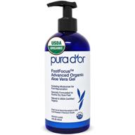 🦶 pura d'or footfocus advanced organic aloe vera gel (16oz) - hydrating foot care for dry feet & legs - moisturizes, rejuvenates, and soothes - odor eliminating gel - for men and women (packaging variations) logo