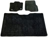 🚗 carscover custom fit 2015-2019 ford f150 f250 f350 supercrew cab front and rear row carpet floor mats - heavy cushion ultramax, asphalt black, ideal for car trucks logo