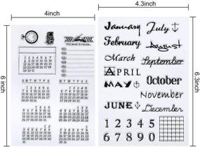 img 3 attached to 🗓️ Silicone Clear Stamp Set for Calendar Planner: Enhance Your Journaling, Scrapbooking, and Photo Album Decoration with Dates and Months Seal