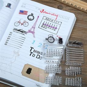 img 1 attached to 🗓️ Silicone Clear Stamp Set for Calendar Planner: Enhance Your Journaling, Scrapbooking, and Photo Album Decoration with Dates and Months Seal