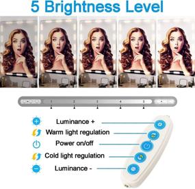 img 2 attached to 💄 ILEBYGO Hollywood Style LED Vanity Mirror Lights, 16.7ft Strip Light with Dimmable Color and 5 Brightness Levels, Perfect for Makeup Vanity Table Set in Dressing Room (Mirror Excluded)