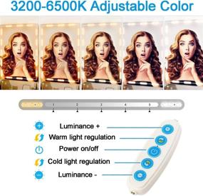 img 3 attached to 💄 ILEBYGO Hollywood Style LED Vanity Mirror Lights, 16.7ft Strip Light with Dimmable Color and 5 Brightness Levels, Perfect for Makeup Vanity Table Set in Dressing Room (Mirror Excluded)