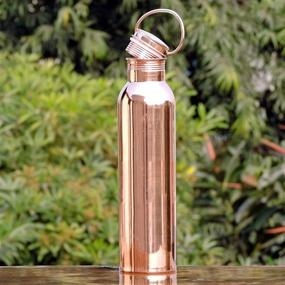 img 3 attached to 🧃 HealthGoodsIn - Seamless Leakproof Ayurvedic Copper Water Bottle 600 Ml with Carrying Handle