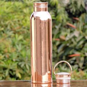 img 2 attached to 🧃 HealthGoodsIn - Seamless Leakproof Ayurvedic Copper Water Bottle 600 Ml with Carrying Handle