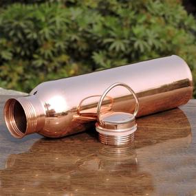 img 1 attached to 🧃 HealthGoodsIn - Seamless Leakproof Ayurvedic Copper Water Bottle 600 Ml with Carrying Handle