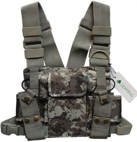 img 2 attached to 🎒 Lewong Universal Chest Holster Bag for Two-Way Radio - Rescue Essentials (Camouflage) - Hands-Free Option