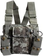 🎒 lewong universal chest holster bag for two-way radio - rescue essentials (camouflage) - hands-free option logo