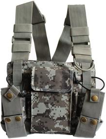 img 4 attached to 🎒 Lewong Universal Chest Holster Bag for Two-Way Radio - Rescue Essentials (Camouflage) - Hands-Free Option