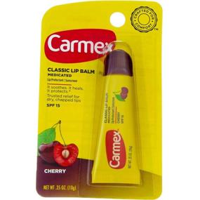 img 2 attached to 🍒 Carmex Classic Cherry Lip Balm SPF 15 (Pack of 3, 0.35 Ounce Tubes in Blister Pack)