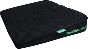 img 4 attached to 💺 iHealthComfort Portable Wedge Seat Cushion: Orthopedic Memory Foam for Optimal Wellness (16x13.7inches)