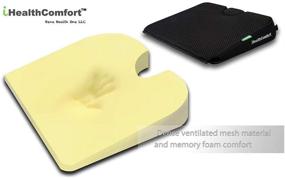 img 1 attached to 💺 iHealthComfort Portable Wedge Seat Cushion: Orthopedic Memory Foam for Optimal Wellness (16x13.7inches)