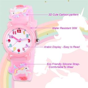 img 3 attached to Детские часы Venhoo: очаровательные 3D-мультфильмы 👧Водонепроницаемые наручные часы для девочек от 3 до 10 лет, идеальный подарок на день рождения!