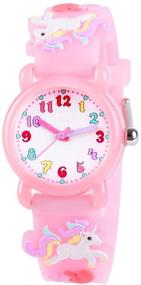 img 4 attached to Детские часы Venhoo: очаровательные 3D-мультфильмы 👧Водонепроницаемые наручные часы для девочек от 3 до 10 лет, идеальный подарок на день рождения!