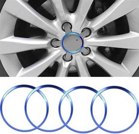 img 4 attached to 🔵 Синий спортивный кольцевой накладной декоративный диск для Audi и BMW - совместим с A3 A4 A5 Q3 Q5 Q7 TT Quattro E36 E46 E90 E92 F30 F31 F34 F80 - комплект из 4 шт.