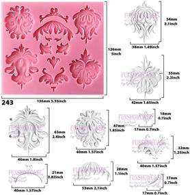 img 2 attached to 🎂 Baroque Style Curlicues Scroll Lace Fondant Silicone Mold for Sugarcraft, Cake Border Decoration, Cupcake Topper, Jewelry, Polymer Clay, Candle Accent, Crafting Projects - Set of 5