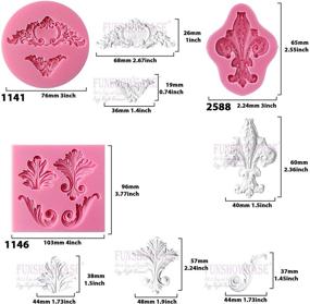 img 1 attached to 🎂 Baroque Style Curlicues Scroll Lace Fondant Silicone Mold for Sugarcraft, Cake Border Decoration, Cupcake Topper, Jewelry, Polymer Clay, Candle Accent, Crafting Projects - Set of 5