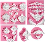 🎂 baroque style curlicues scroll lace fondant silicone mold for sugarcraft, cake border decoration, cupcake topper, jewelry, polymer clay, candle accent, crafting projects - set of 5 logo