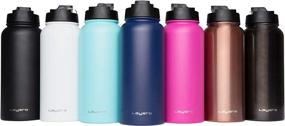 img 2 attached to 🚰 Layer 8 Stainless Steel Water Bottle with Pop-Up Straw and Screw-on Lid - Portable and Highly Durable