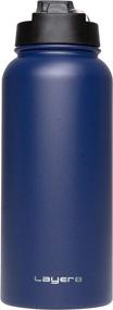 img 4 attached to 🚰 Layer 8 Stainless Steel Water Bottle with Pop-Up Straw and Screw-on Lid - Portable and Highly Durable