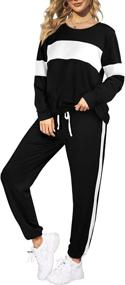img 4 attached to Outfits Leopard Striped Matching Sweatsuit Sports & Fitness for Team Sports