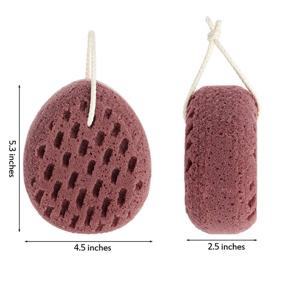 img 3 attached to 🛁 4-Pack Soft Bath Sponge Exfoliating Shower Sponge Soothing Body Puff Gentle Body Exfoliating Cleaning Sponges for Women Men (Pink, White, Red, Green)