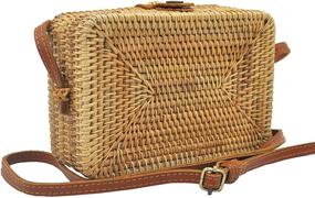 img 4 attached to HAAN Handwoven Wicker Crossbody Rectangle