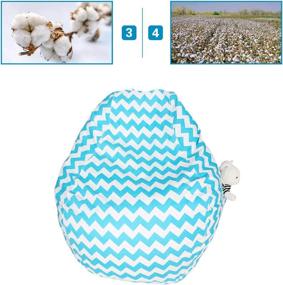 img 3 attached to 🪑 Large Chevron Blue Turquoise Bean Bag Chair Cover for Stuffed Animals - 58 x 52 in - 100% Cotton - Perfect Storage Solution for Kids, Teens, and Adults