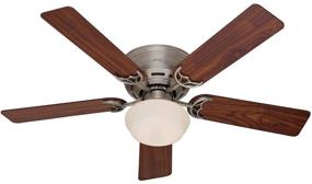 img 2 attached to 🔵 Hunter Indoor Low Profile III Plus Ceiling Fan: 52" Antique Pewter with Light & Pull Chain Control