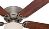 🔵 hunter indoor low profile iii plus ceiling fan: 52" antique pewter with light & pull chain control логотип