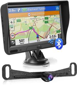 img 4 attached to 🚗 7 Inch HD Touchscreen Car GPS Navigator with Bluetooth Backup Camera and Lifetime Map Updates