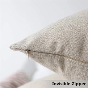 img 1 attached to Home Brilliant 18x18 Lined Linen Fall Pillow 🏡 Covers for Couch Sofa - Set of 4, Light Linen