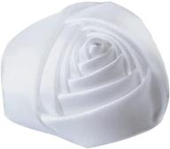 🌹 20 satin rose 2" craft wedding bride bouquet ribbon flowers – white by yycraft logo