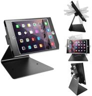 🔒 carriecathy ipad mini 1-5 desktop anti-theft security kiosk pos stand holder enclosure with lock and key, flip and rotate design, black 🔒 carriecathy ipad mini 1-5 настольный антивандальный киоск pos стойка с замком и ключом, дизайн с возможностью поворота и переворота, черного цвета. логотип