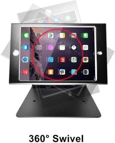 img 2 attached to 🔒 CarrieCathy iPad Mini 1-5 Desktop Anti-Theft Security Kiosk POS Stand Holder Enclosure with Lock and Key, Flip and Rotate Design, Black 🔒 CarrieCathy iPad Mini 1-5 Настольный антивандальный киоск POS стойка с замком и ключом, дизайн с возможностью поворота и переворота, черного цвета.