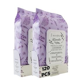 img 4 attached to 🌿 Beautyfrizz Lavender Face Cleansing Wipes - 120 pcs: Gentle Makeup Remover with Aloe Vera, Retinol, and Vitamin E - Stay Fresh with Lavender Wipes