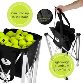 img 1 attached to Morvat Tennis Ball Cart: A Portable, Lightweight Basket for Tennis Balls, Includes Carry Bag