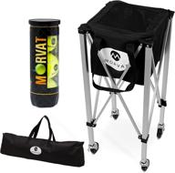 morvat tennis ball cart: a portable, lightweight basket for tennis balls, includes carry bag logo