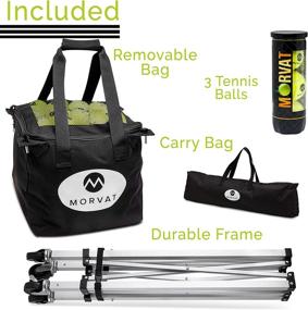 img 3 attached to Morvat Tennis Ball Cart: A Portable, Lightweight Basket for Tennis Balls, Includes Carry Bag