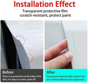 img 1 attached to 🚘 Transparent Car Door Edge Guards and Sill Protectors for Front and Rear Bumpers - Automotive Anti-Collision Protection Film and Door Entry Guard - Universal Fit (2.7In x 33Ft)