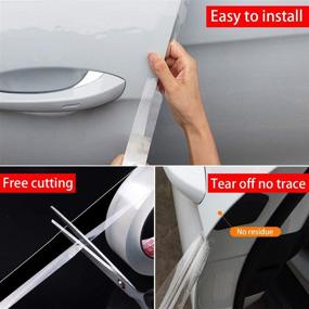 img 3 attached to 🚘 Transparent Car Door Edge Guards and Sill Protectors for Front and Rear Bumpers - Automotive Anti-Collision Protection Film and Door Entry Guard - Universal Fit (2.7In x 33Ft)