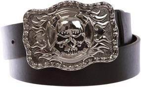 img 1 attached to Western Rectangular Skull Flame Buckle Men's Accessories for Belts