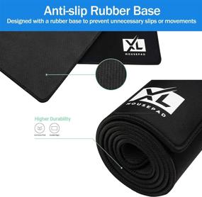 img 3 attached to 🖱️ Extra Large Gaming XXXL Mousepad (48''x24'') - Oversized Desk Mat for Full Coverage - Super Thick Non-Slip Rubber Base and Waterproof Extended Desktop Keyboard Mouse Mat (Black, XXX-Large)