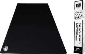 img 4 attached to 🖱️ Extra Large Gaming XXXL Mousepad (48''x24'') - Oversized Desk Mat for Full Coverage - Super Thick Non-Slip Rubber Base and Waterproof Extended Desktop Keyboard Mouse Mat (Black, XXX-Large)