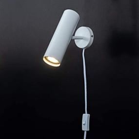 img 4 attached to 🎨 Rotatable White Painting Wall Sconce: Modern Plug-In Wall Lamp for Bedroom and Living Room with Switch Cord