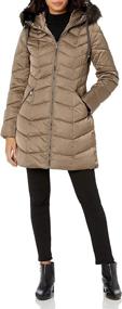 img 3 attached to Tahari Women's Chevron Quilted Puffer Coat, Jacket & Vest Collection